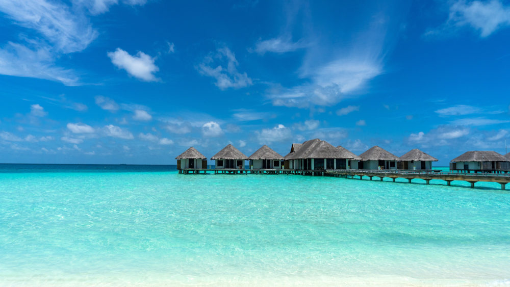 Wasserbungalows auf Baros, Malediven