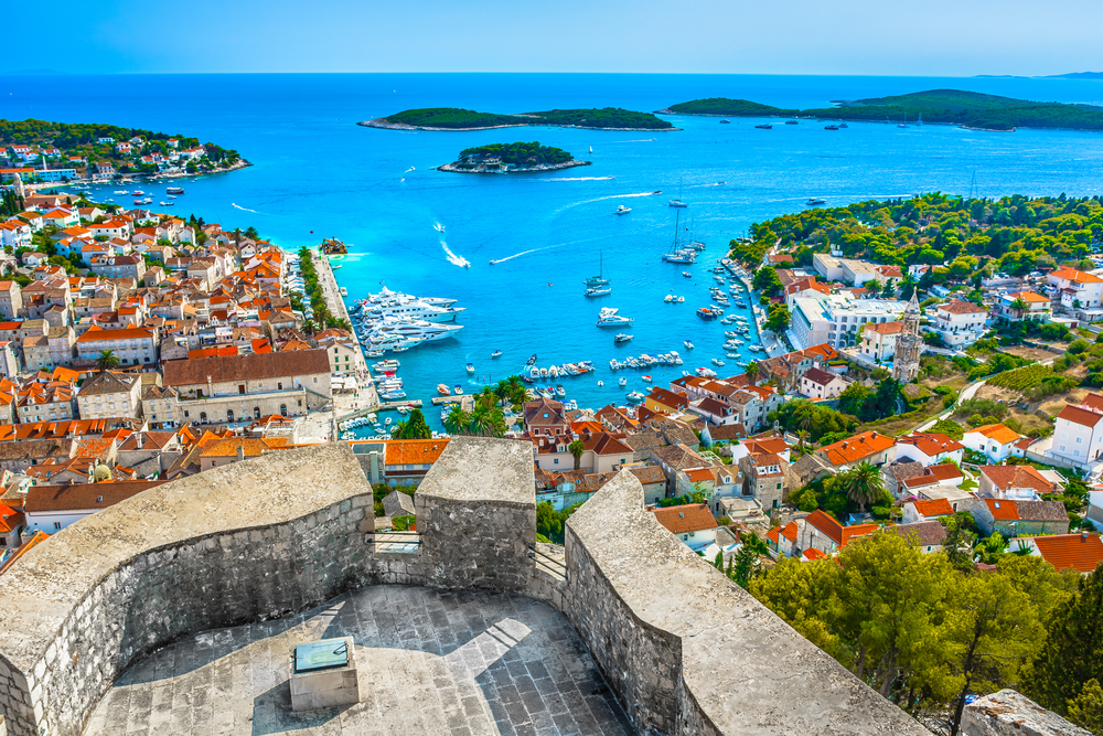 Aussicht von der Tvrdava Fortica in Hvar