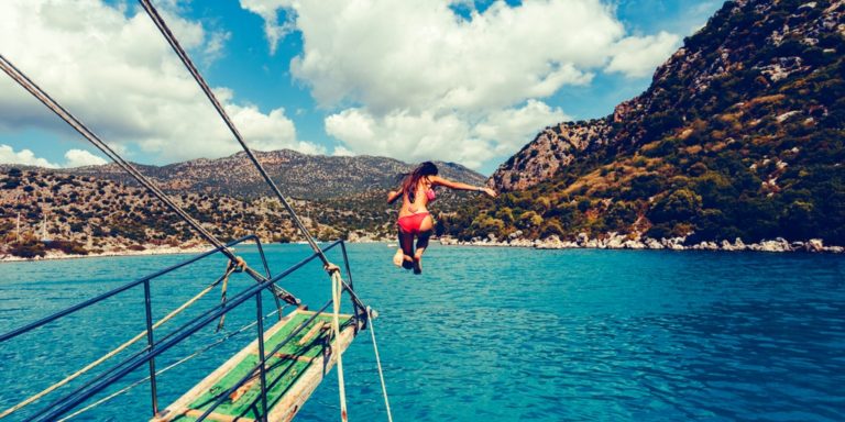 Zum Partyboot auf Antigua