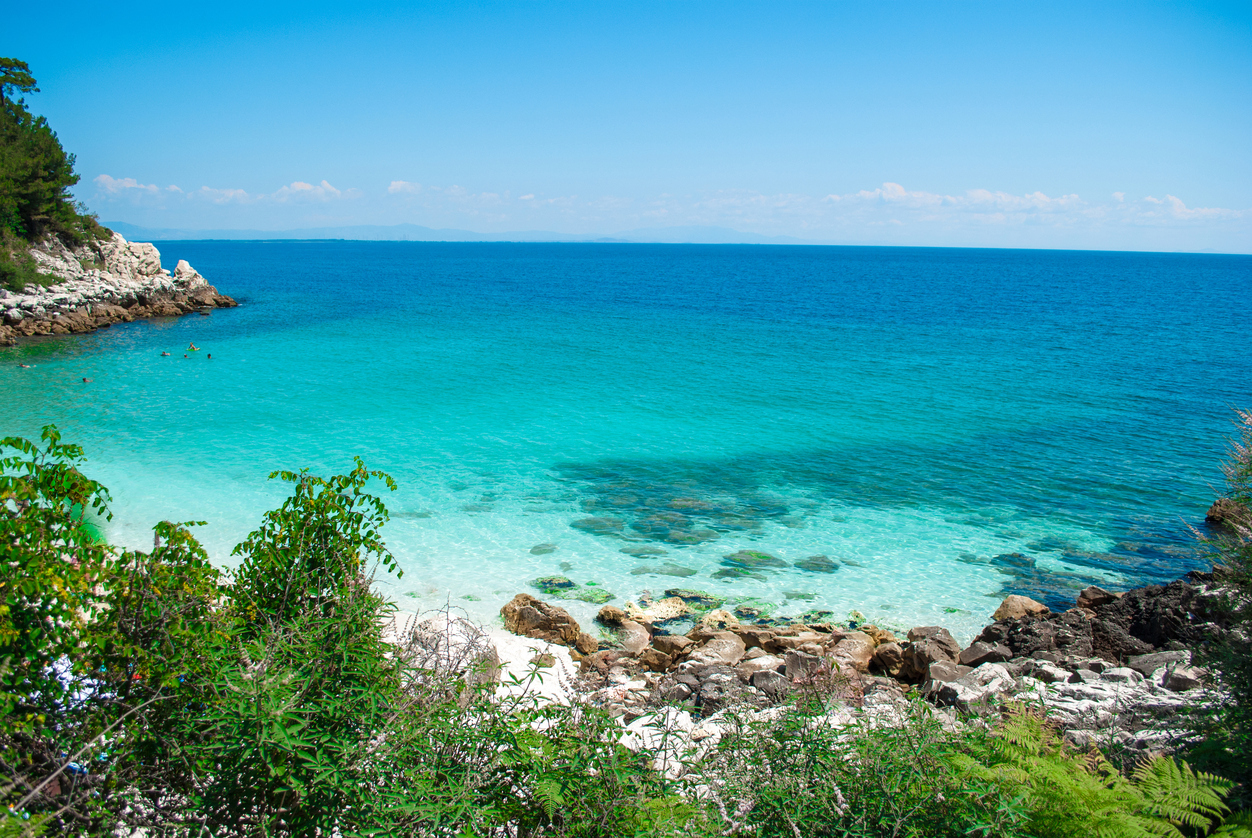 Marble Beach Strand auf Thassos, Griechenland