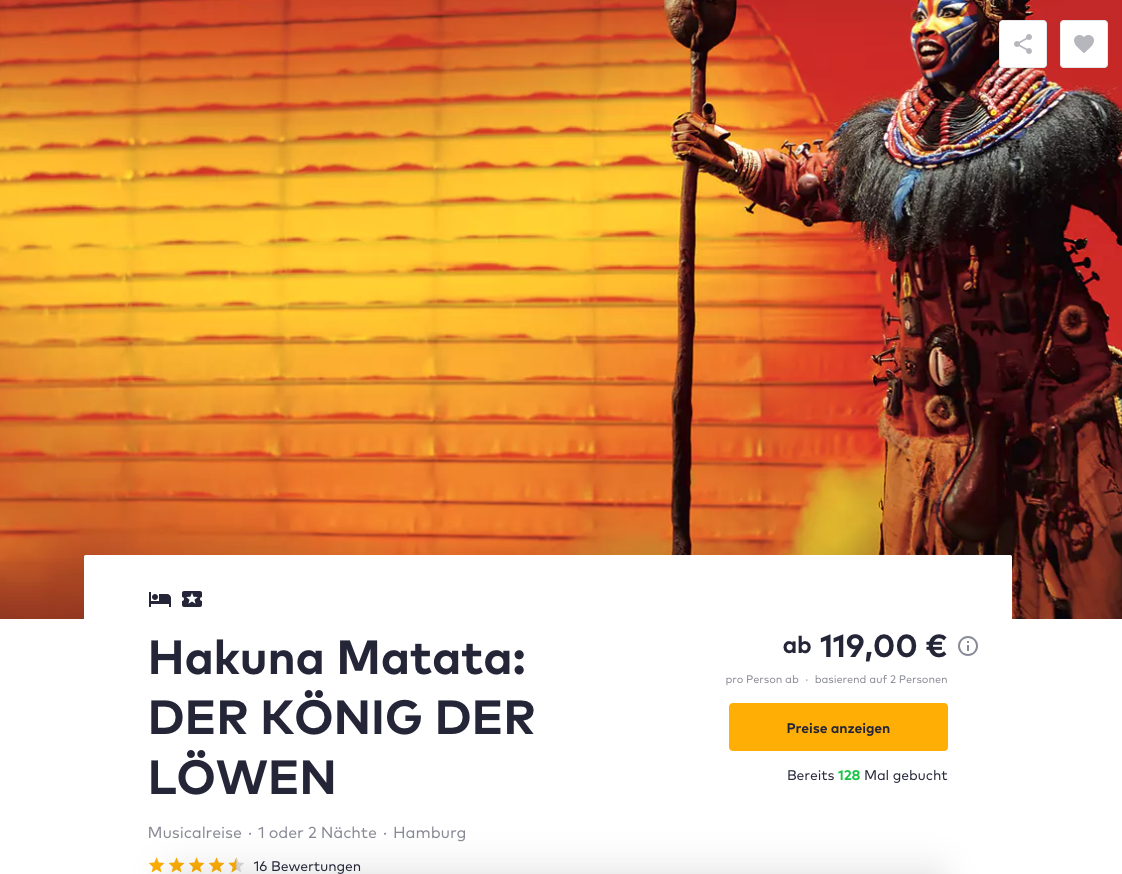 Hotel Und Ticket Fur Konig Der Lowen In Hamburg Hotel Und Ticket Fur Konig Der Lowen In Hamburg