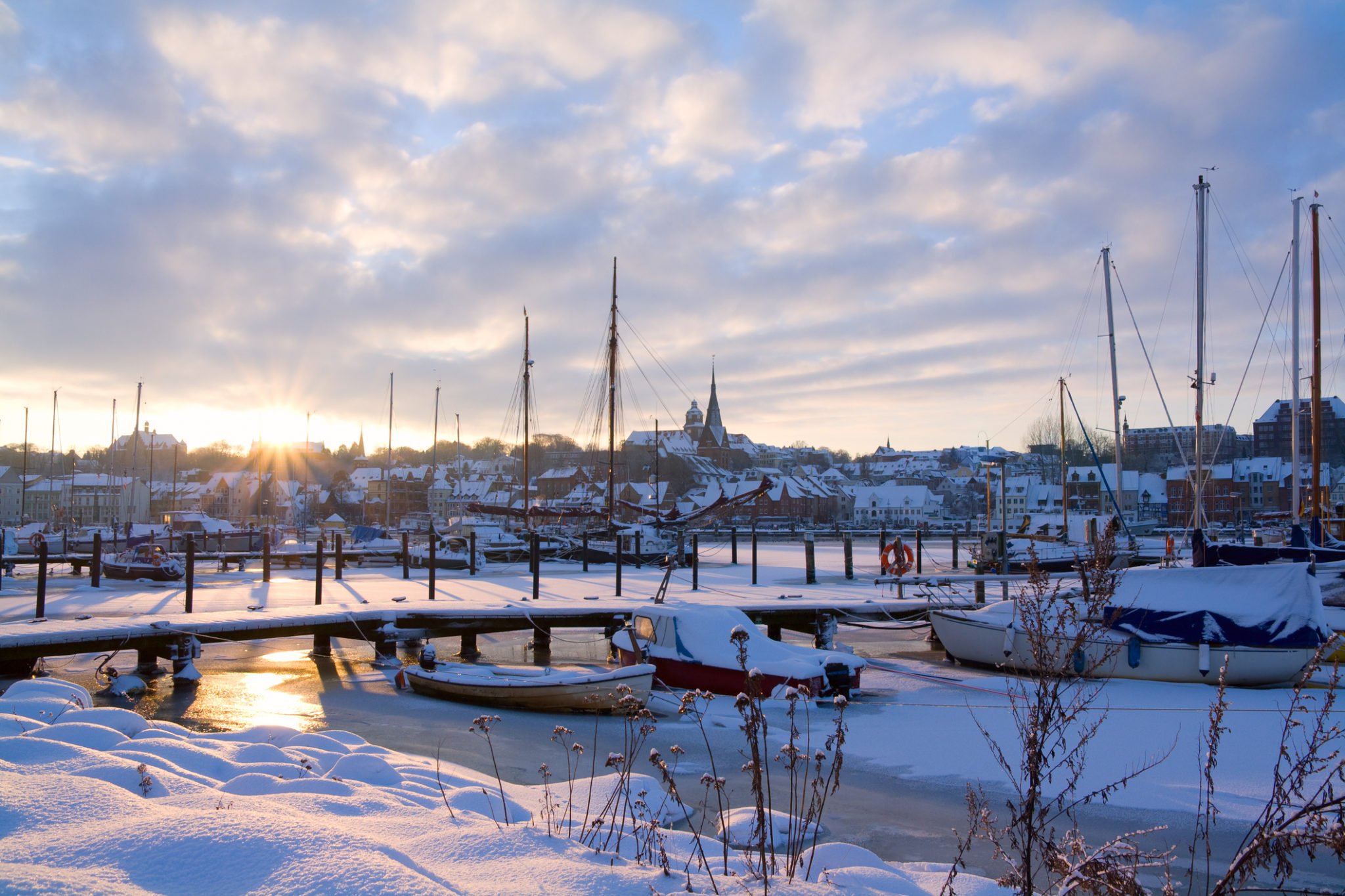 Flensburg at sunset