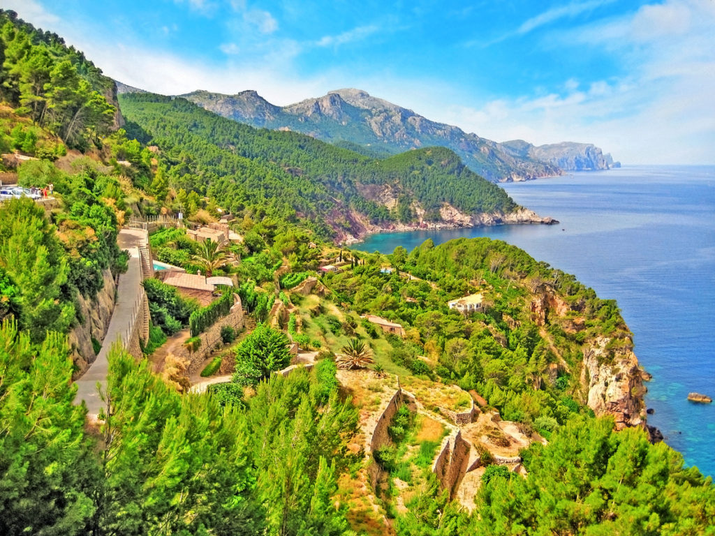 Nordwestküste von Mallorca, Blick auf das Tramuntana Gebirge