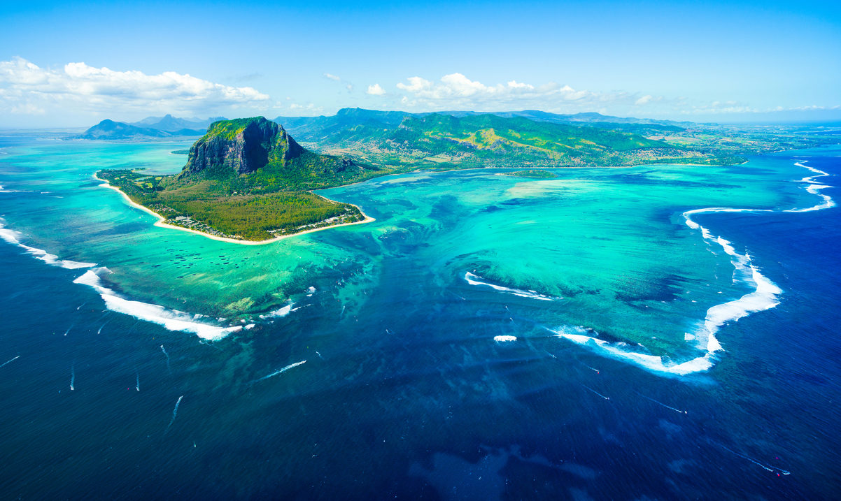 Mauritius aus der Vogelperspektive