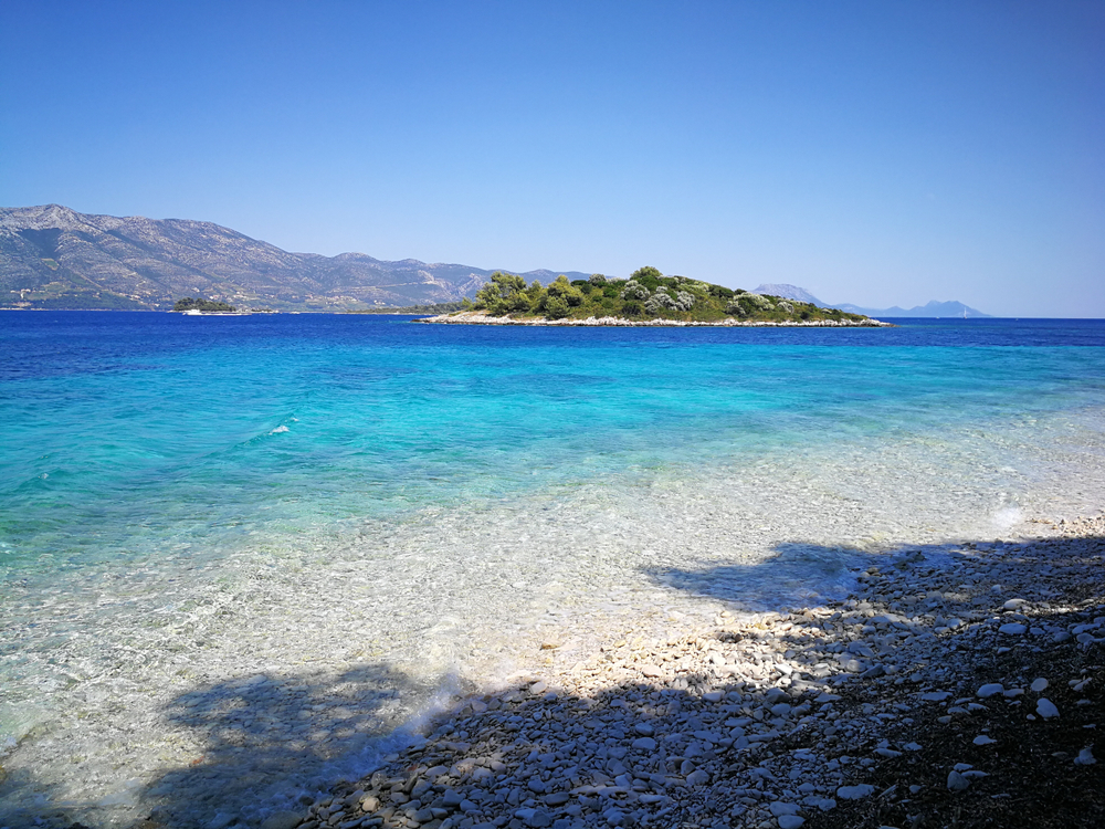 Badija Strand auf Korcula, Kroatien