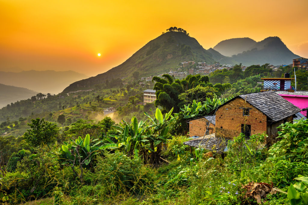 Bergstadt Bandipur in Nepal