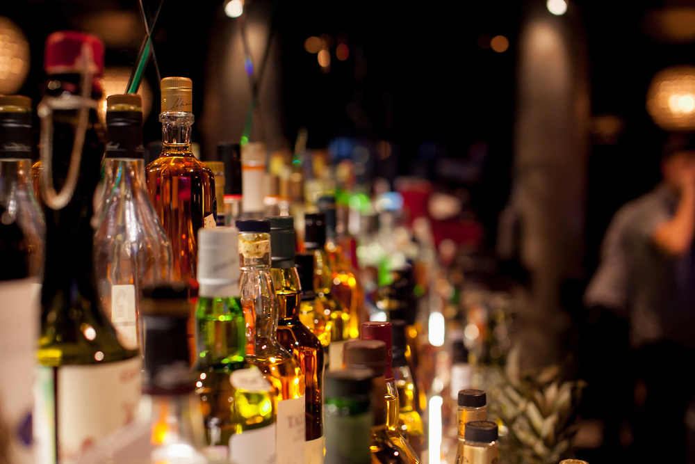 Spirituosen in einer Bar