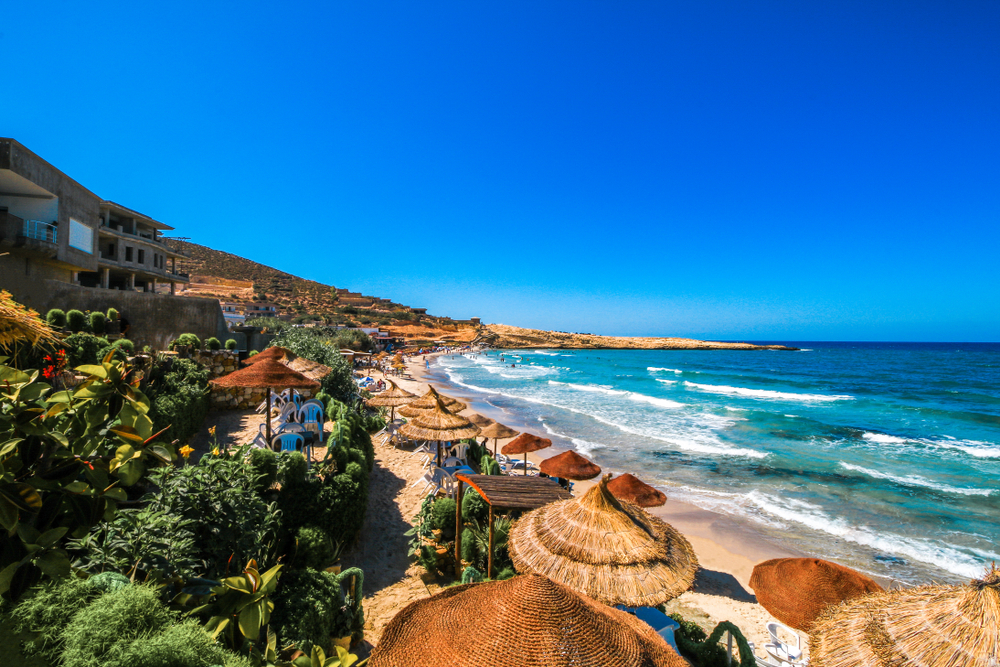 Blick auf Küste von Hammamet, Tunesien