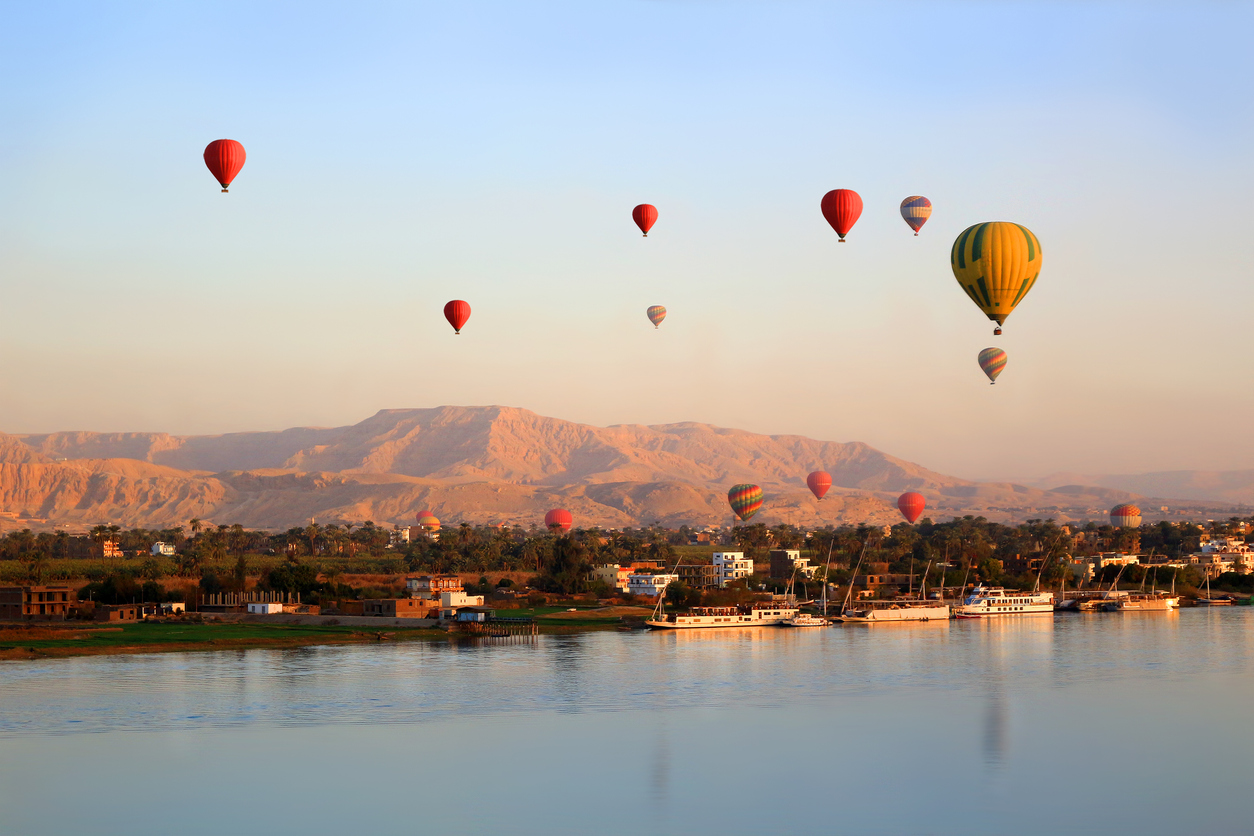 Nil in Luxor, Ägypten