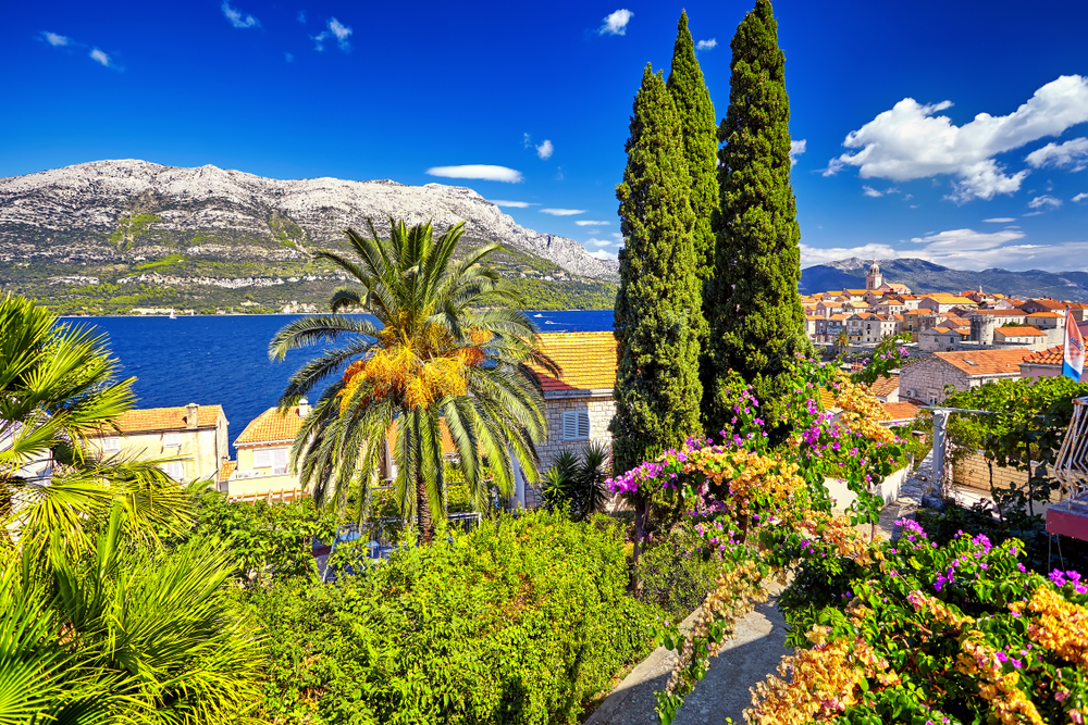 Blick auf die Stadt Korcula, Kroatien