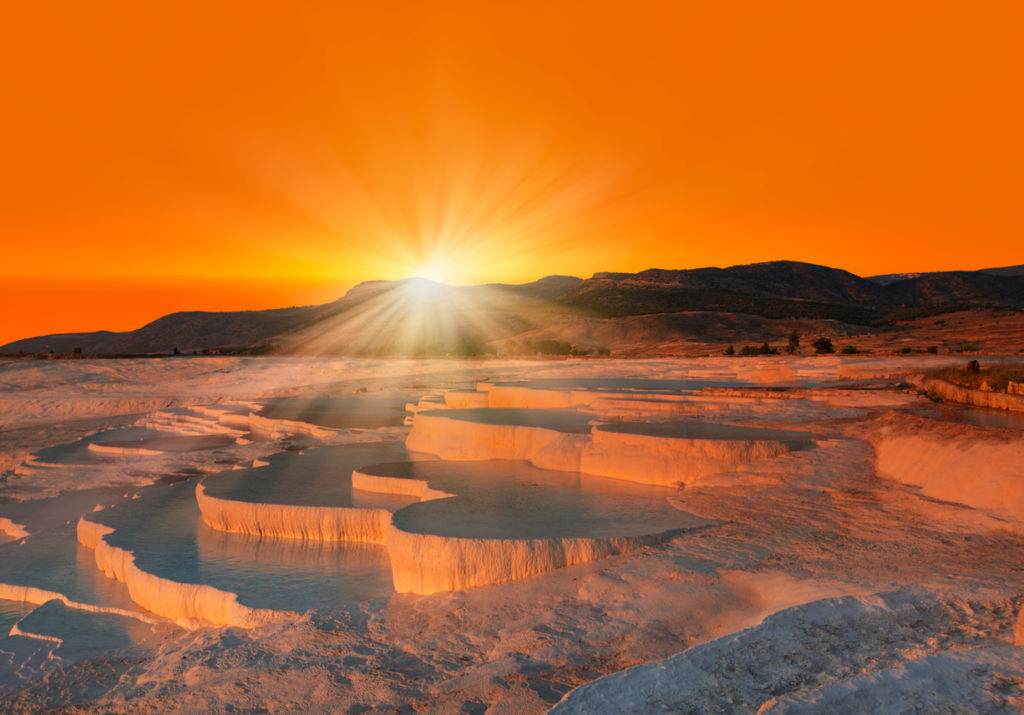 Kalksinterterrassen in Pamukkale, Türkei