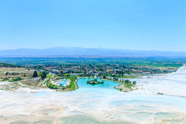 Blick auf Pamukkale, Türkei