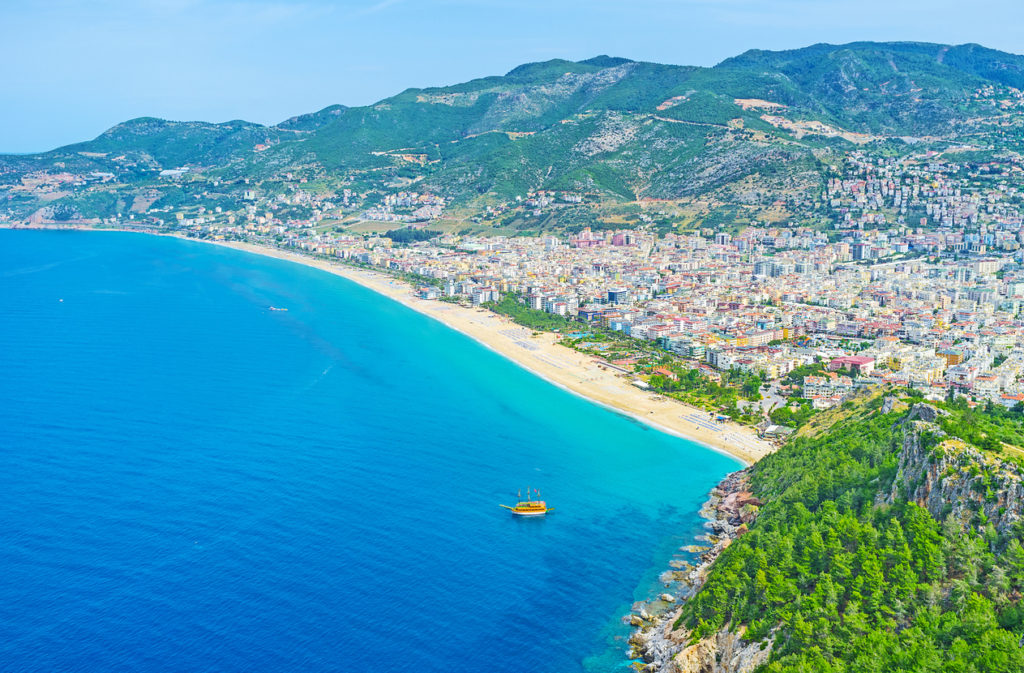 Blick auf den Kleopatra Beach in Alanya