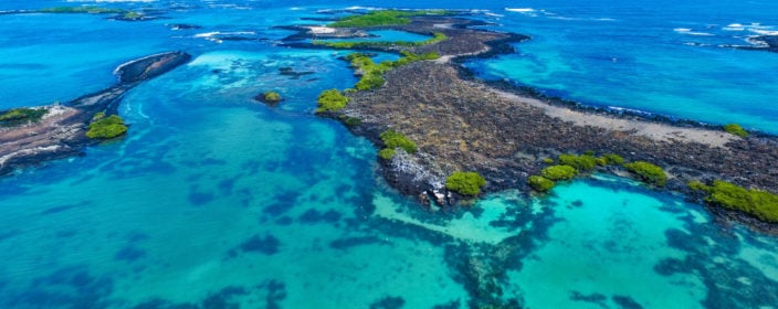 Luftaufnahme von den Galapagosinseln