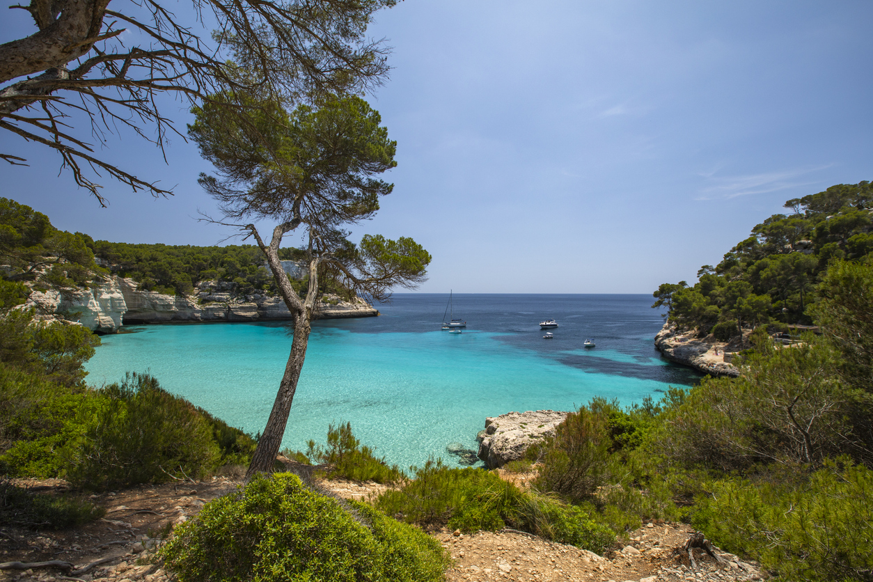 Strand Cala Mitjana in der Nähe von Cala Galdana, Menorca